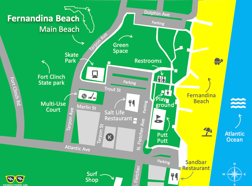 Fernandina Beach Main Beach Map