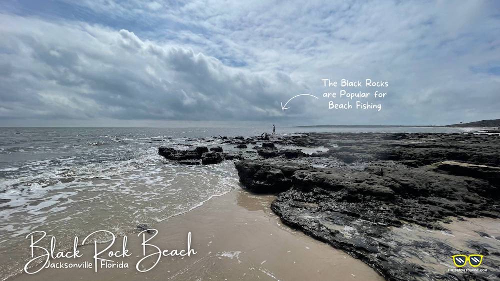 The Black Rocks are Popular for Beach Fishing