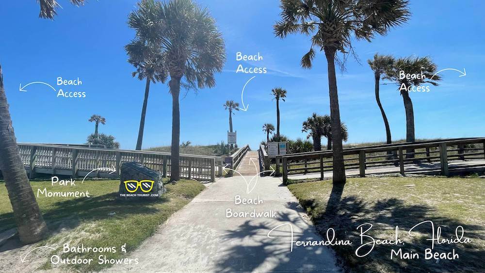 Fernandina Main Beach Boardwalk with Different Beach Access Points