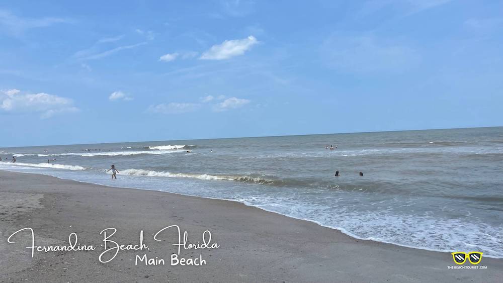 Kids and People Enjoying the Water at Fernandina Main Beach