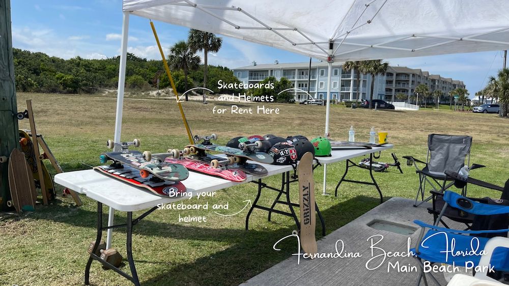 Rent Boards and Helmets at Fernandina Main Beach Skate Park